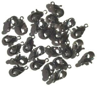 25 10mm Gunmetal Finish Lobster Claw Clasps