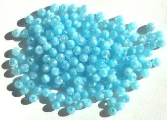 100 4mm Satin Aqua Round Glass Beads