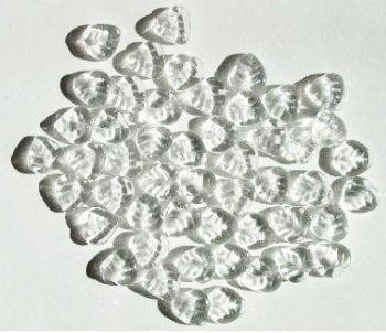50 9mm Transparent Crystal Leaf Beads