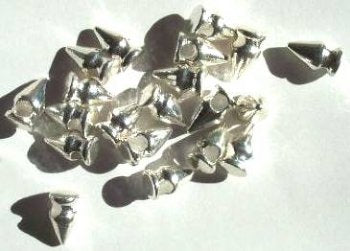 20 14mm Bright Silver Plated Large Toggle Style Beads