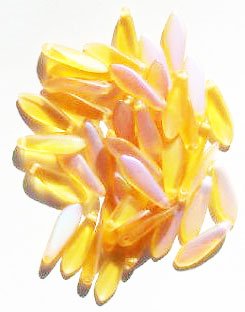 50 5x16mm Matte Transparent Topaz AB Dagger Beads