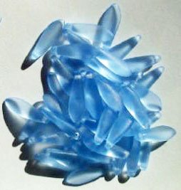 50 5x16mm Matte Transparent Light Sapphire Dagger Beads