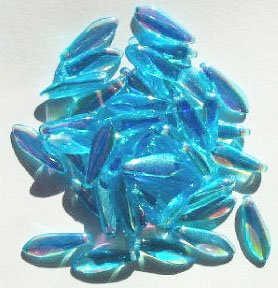 50 5x16mm Transparent Aqua AB Dagger Beads