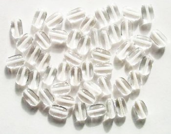 50 10mm Transparent Crystal Flat Oval Glass Beads