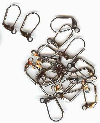 10 Pairs of Gunmetal Lever Back Earrings