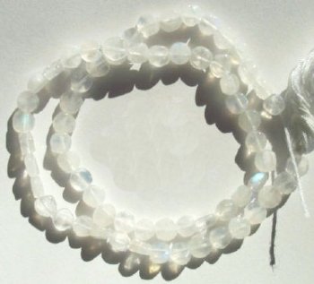 16 inch strand of 6x3mm Moonstone Coins