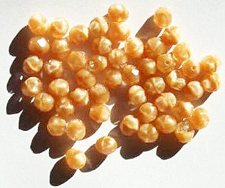 50 6mm Faceted Crystal & Caramel Firepolish Beads