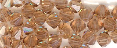 25 Light Smoke Topaz 4mm Swarovski Bicone