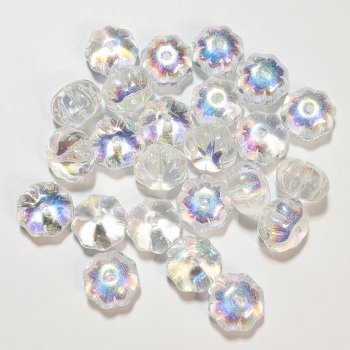 25 7x11mm Transparent Crystal AB Melon Beads