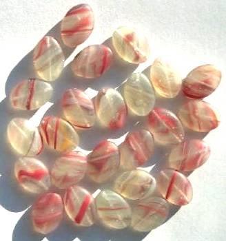 25 16x11mm Flat Oval Marble Matte Crystal Green Red Yellow