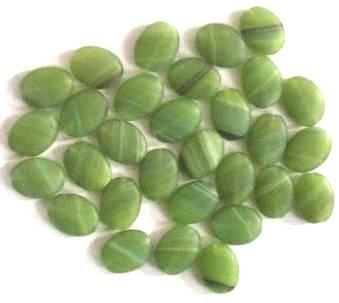 30 12x9mm Flat Oval Marble Matte Olive