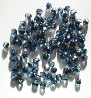 100 4mm Faceted Light Sapphire Azuro Firepolish Beads