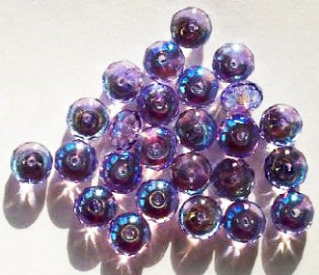 25 6x8mm Faceted Alexandrite AB Donut Beads