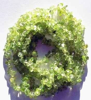 36 inch strand of Peridot Chips