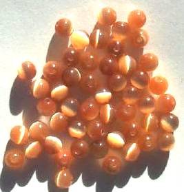 50 4mm Round Burnt Orange Fiber Optic
