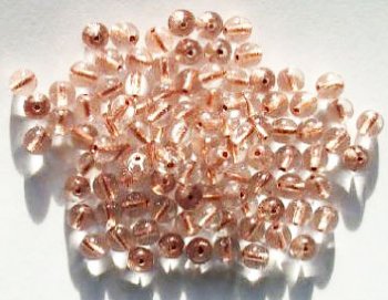 50 6mm Round Copperlined Crystal Beads