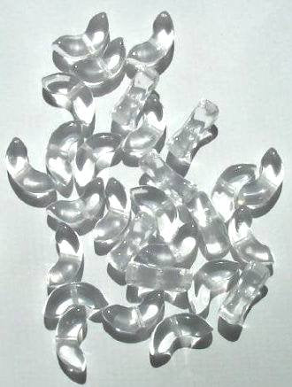 30 14mm Transparent Crystal Angel Wing Beads