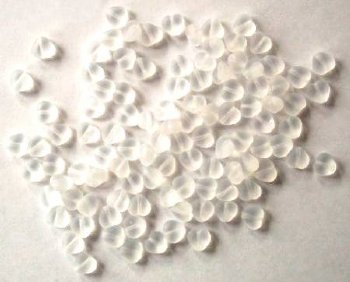 100 6mm Matte Crystal Heart Beads