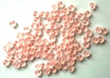 100 6mm Matte Pink Heart Beads