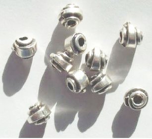 10 7mm Antique Silver Metal Spiral Knot Beads
