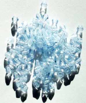 100 4mm Faceted Light Sapphire Bicone Beads