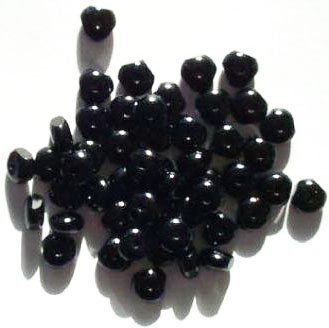 50 4x7mm Tri-Cut Black Firepolish Beads