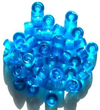 50 6x9mm Transparent Aqua Glass Crow Beads