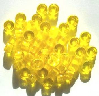50 6x9mm Transparent Yellow Glass Crow Beads