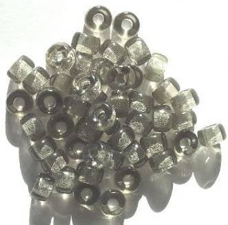 50 6x9mm Transparent Black Diamond Glass Crow Beads