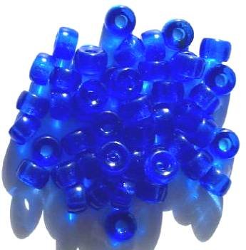 50 6x9mm Transparent Sapphire Glass Crow Beads