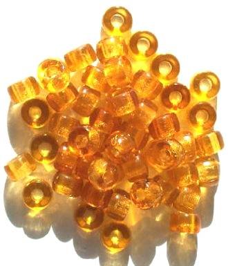 50 6x9mm Transparent Topaz Glass Crow Beads