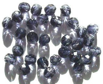 25 8mm Faceted Two Tone Crystal Montana Firepolish Beads