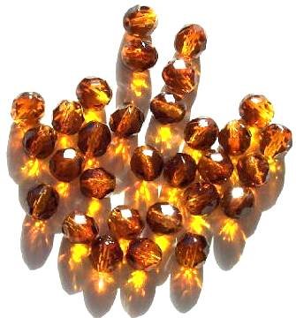 25 8mm Faceted Two Tone Topaz Dark Topaz Firepolish Beads