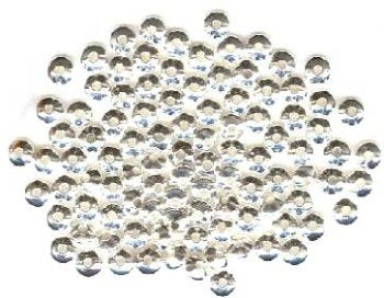100 3x5mm Bright Silver Plated UFO Spacer Beads
