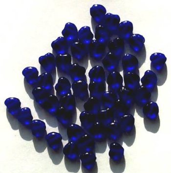 50 8mm Transparent Cobalt Heart Beads