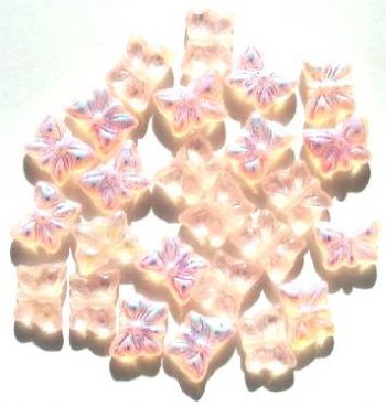 25 12mm Rose AB Butterfly Beads