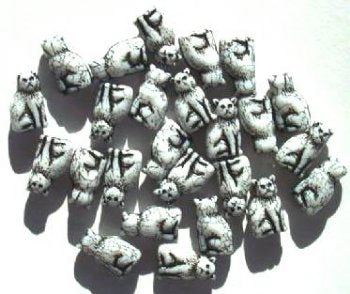 20 15mm White and Black Cat Glass Beads