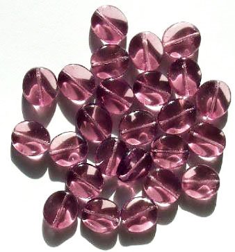 25 12mm Amethyst Twisted Disk Beads
