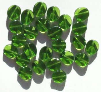 25 12mm Olive Twisted Disk Beads