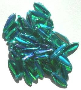 50 5x16mm Transparent Emerald AB Daggers