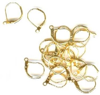 10 Pairs of Round Gold Lever Back Earrings