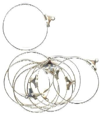 5 Pairs of 30mm Silver Finish Hoops