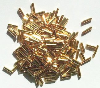 10 grams of 6x1.5mm Gold Plated Liquid Metal Tube Beads