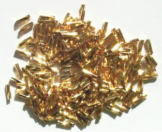 10 grams of 6x1.5mm Gold Plated Twisted Liquid Metal Tube Beads