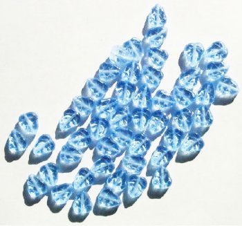 50 10x8mm Transparent Light Sapphire Leaf Beads