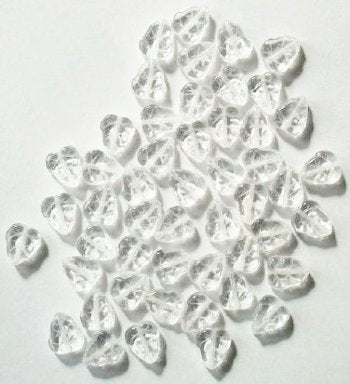 50 10x8mm Transparent Crystal Leaf Beads