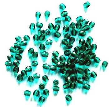 100 4mm Faceted Emerald