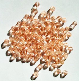 100 4mm Faceted Rosaline Bicone Beads
