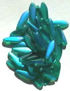 50 5x16mm Matte Transparent Emerald AB Daggers