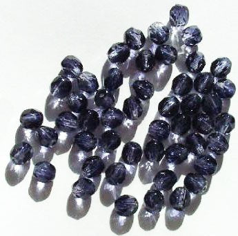 50 6mm Faceted Two Tone Amethyst & Grey Beads